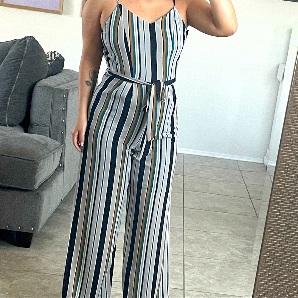 Striped jumpsuit size Small